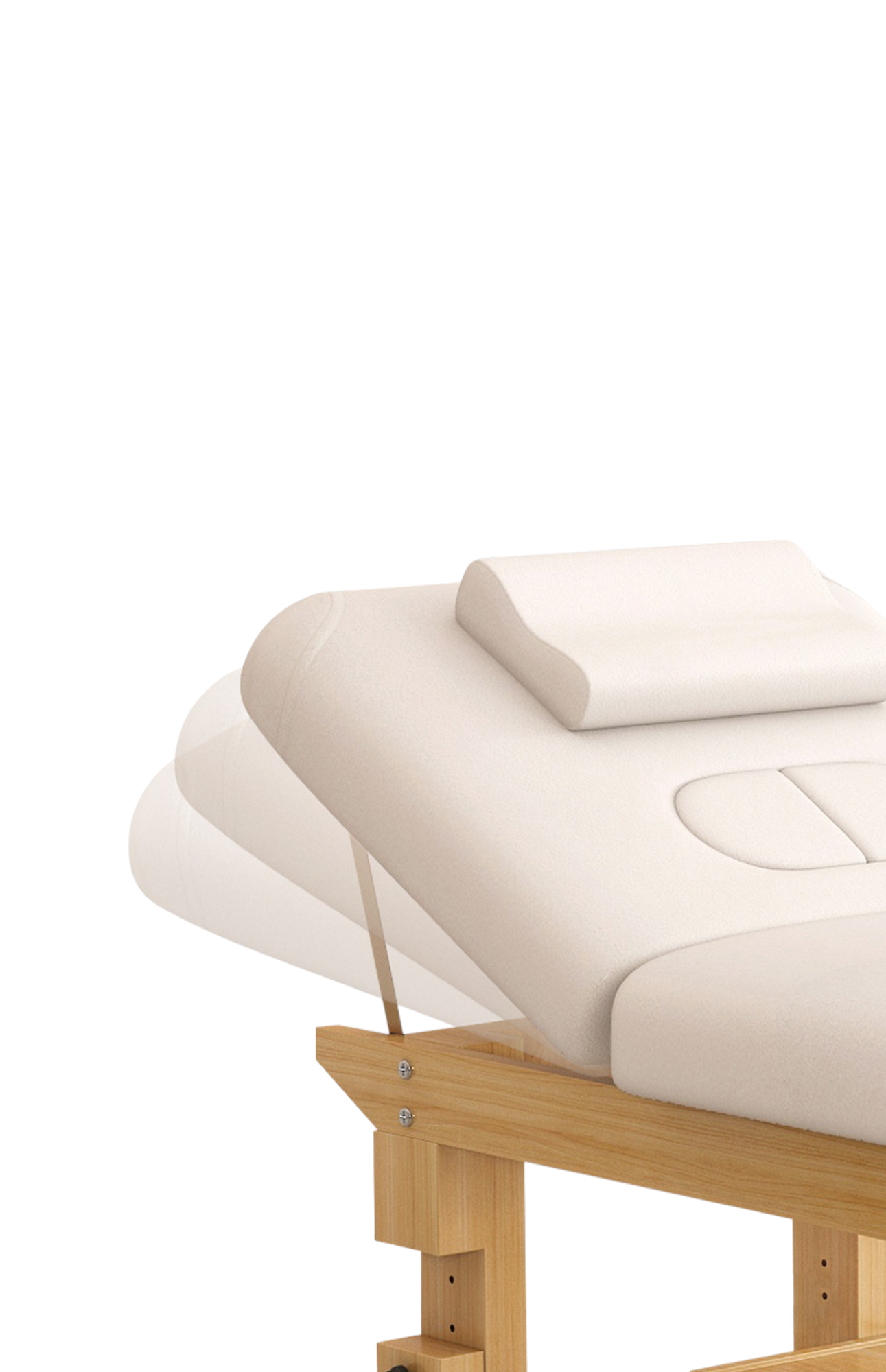 原木床架皮面床床架床頭可調高低美容/按摩床– LOESGE